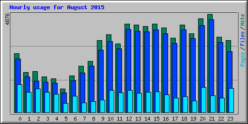 Hourly usage for August 2015