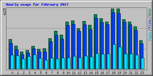 Hourly usage for February 2017