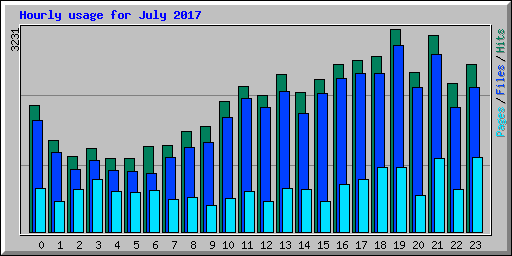 Hourly usage for July 2017