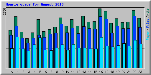 Hourly usage for August 2018
